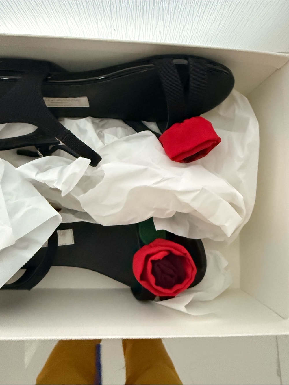 Dolce & Gabbana Black Sandals with Red Rose Detail